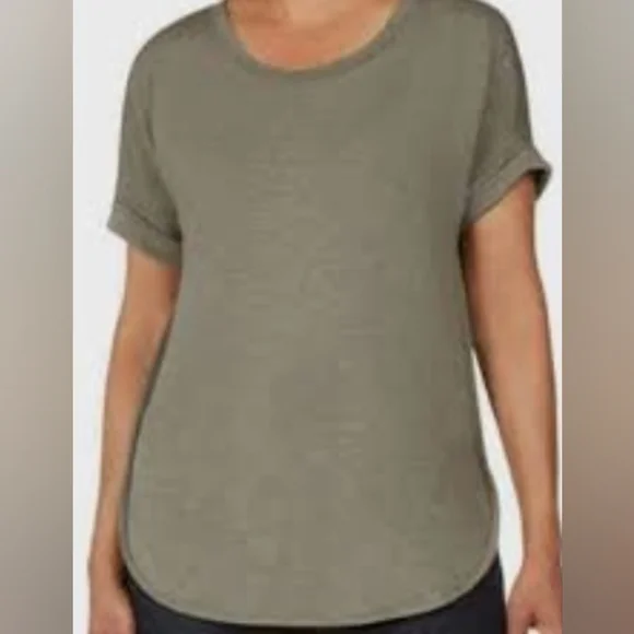 Matty M size M french TERRY ROLL CUff TEE Ligh heather oliva ITEM#1514670 - Picture 12 of 12